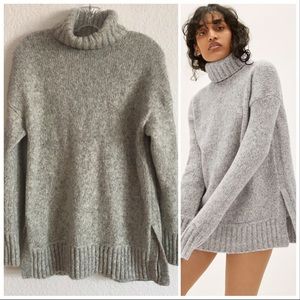 Everlane The Cloud Sweater Gray Merino Wool Alpaca Blend Turtleneck Large